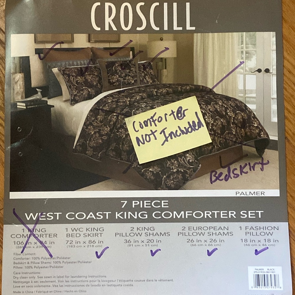 Palmer Croscill West Coast/CA King bed set accessories